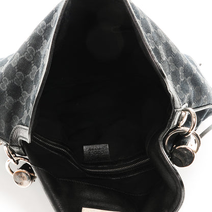 Gucci Monogram Medium Indy Top Handle Hobo Black 5 of 7