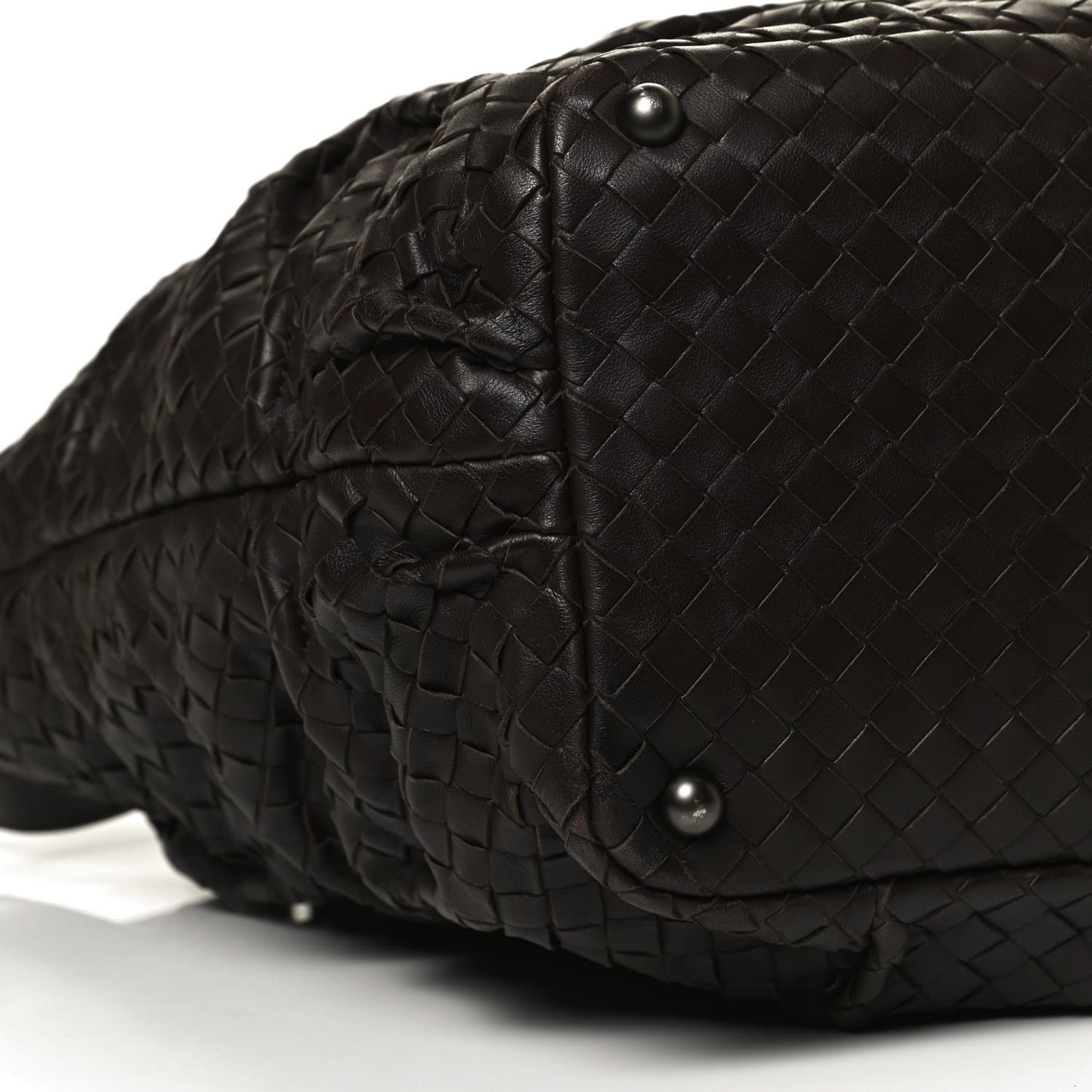 Nappa Intrecciato Pleated Tote Ebano
