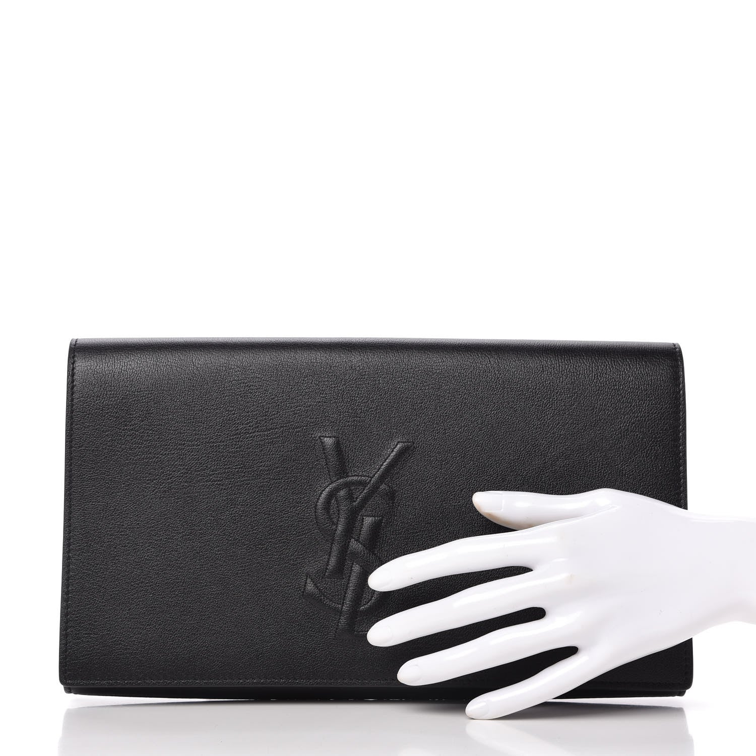 Saint Laurent Calfskin Monogram Large Belle De Jour Clutch Black 2 of 10