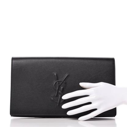 Saint Laurent Calfskin Monogram Large Belle De Jour Clutch Black 2 of 10