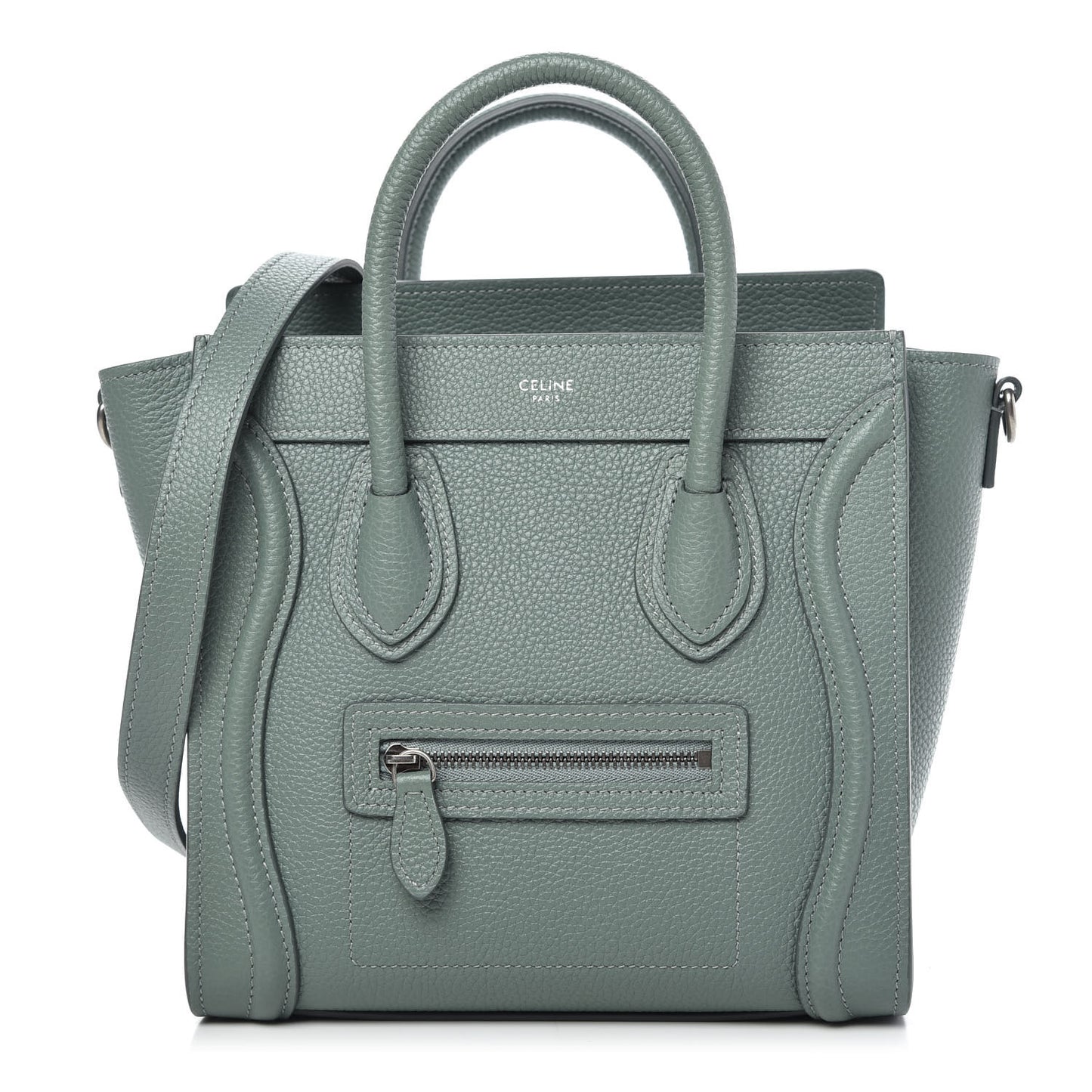 Drummed Calfskin Nano Luggage Celadon