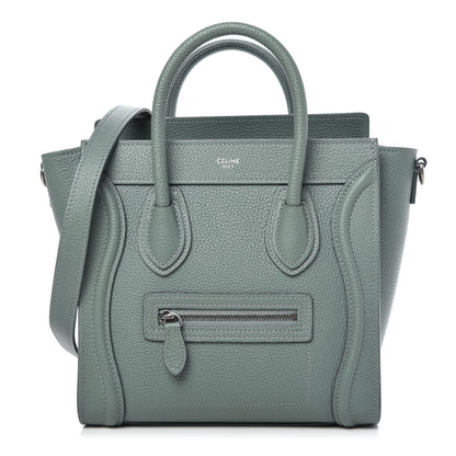 Celine Drummed Calfskin Nano Luggage Celadon 1 of 10