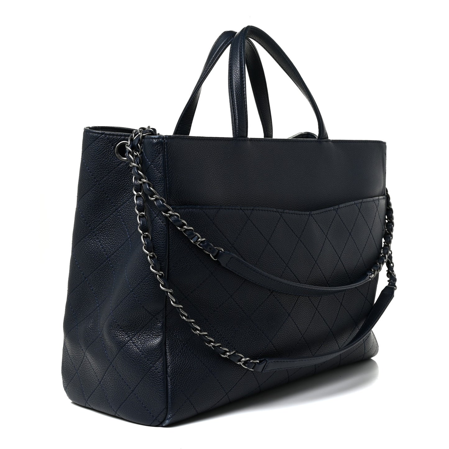 Caviar Large Shopping Tote Navy
