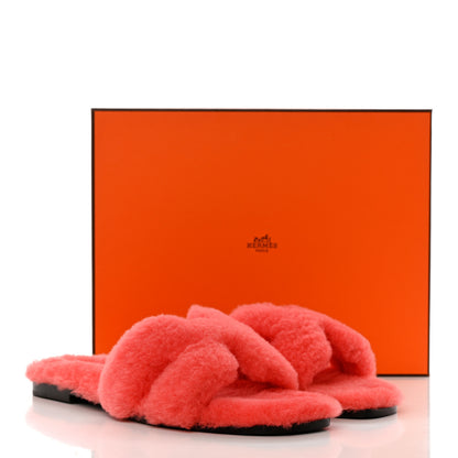 Hermes Woolskin Oran Sandals 41 Rose Du Desert 8 of 8