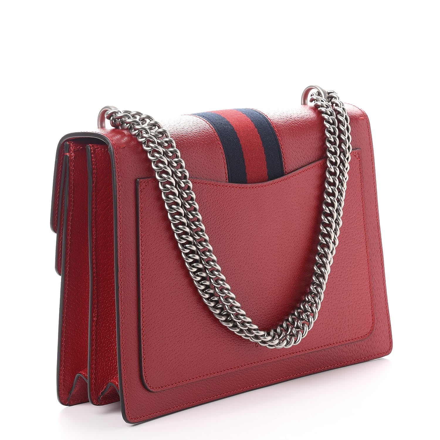 Gucci Textured Calfskin Web Medium Dionysus Shoulder Bag Hibiscus Red 3 of 7