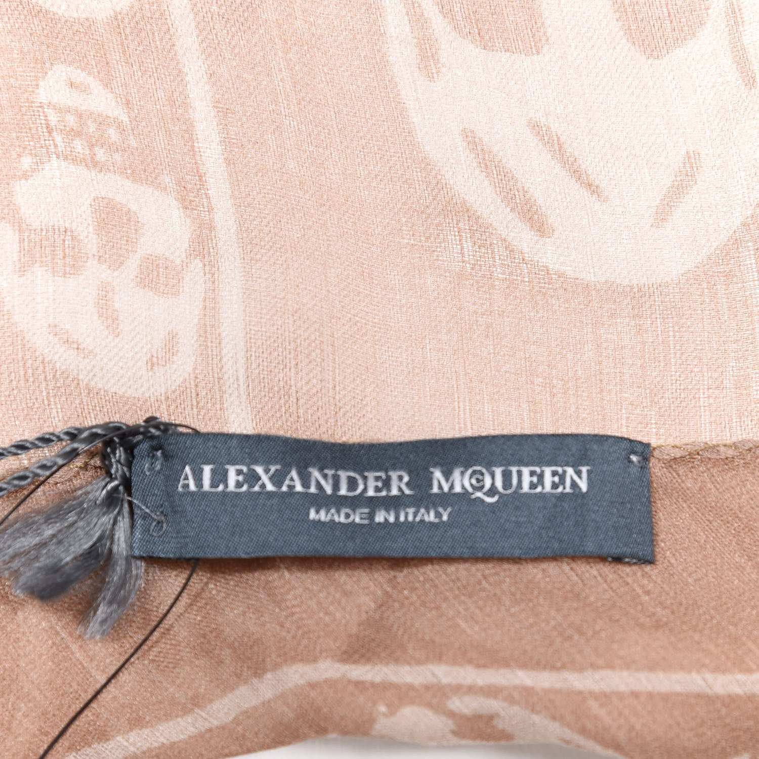 Alexander McQueen Silk Chiffon Skull Scarf Beige Pink 3 of 3