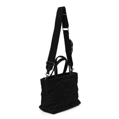 Prada Re-Nylon Nappa Triangle Quilted Padded Double Handled Zip Pocket Tote Black 3 of 9