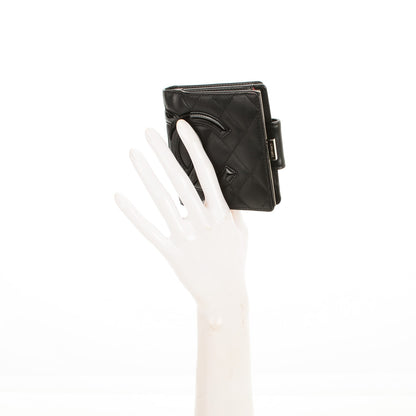 Chanel Calfskin Quilted Cambon Bi-Fold Wallet Black 2 of 8