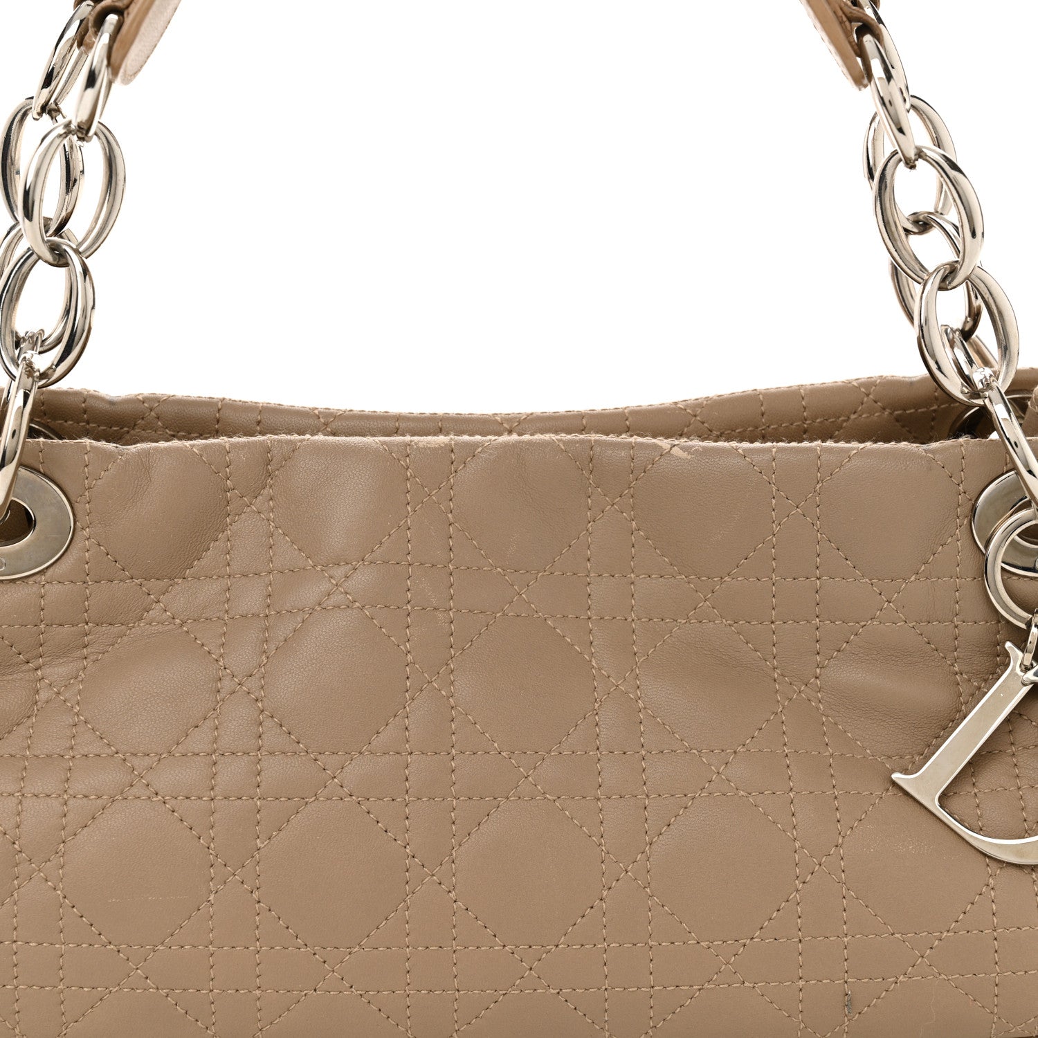 Christian Dior Lambskin Cannage Soft East West Tote Beige 8 of 12