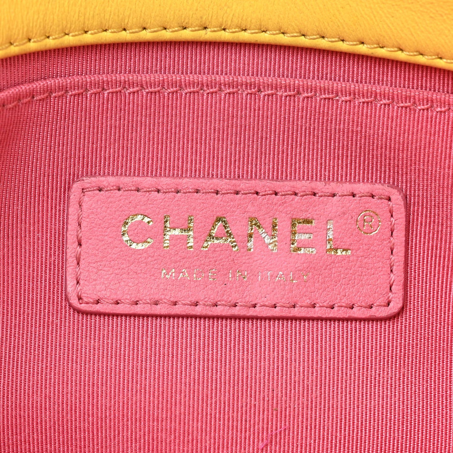 Lambskin Small Entwined Chain Flap Yellow Multicolor