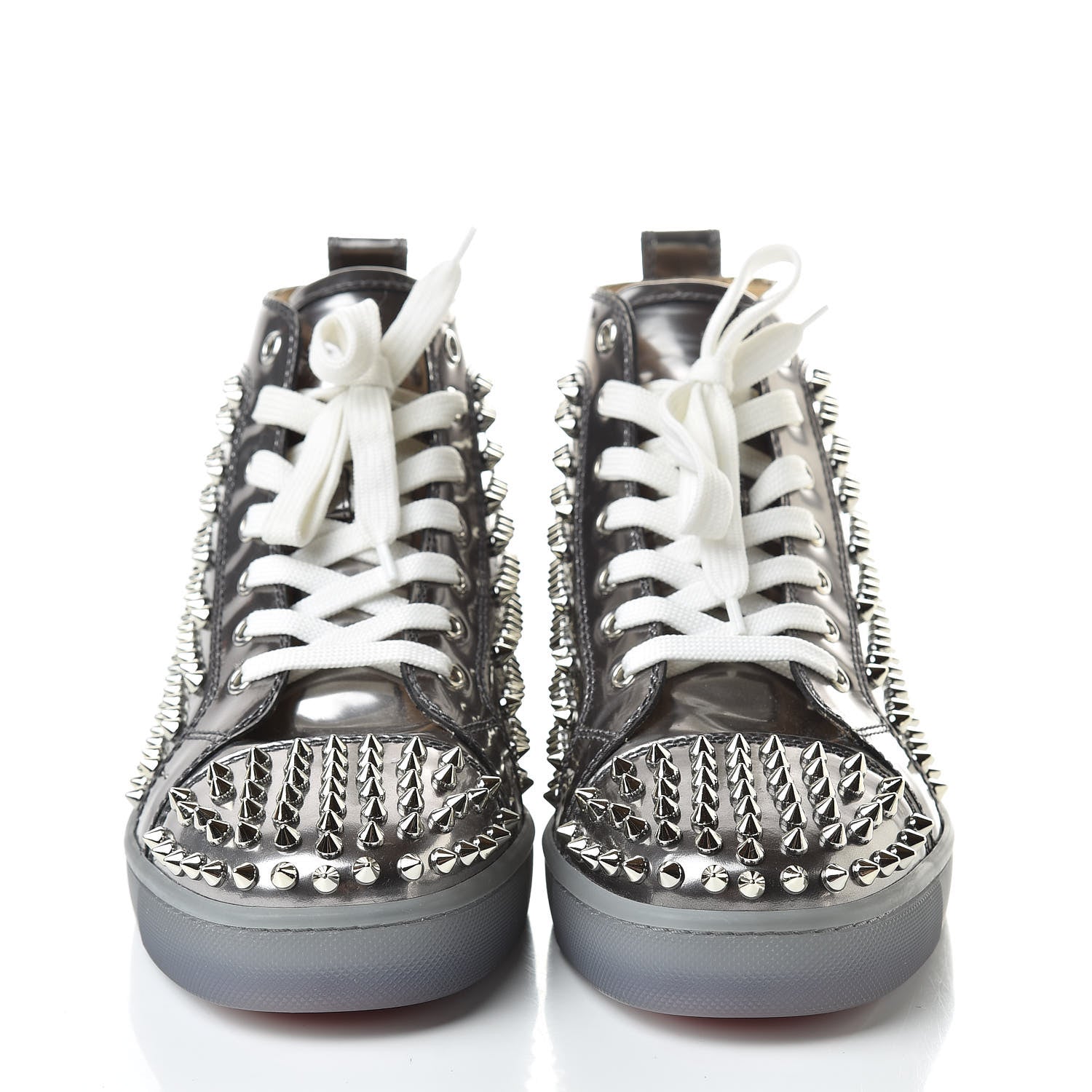 Christian Louboutin Specchio Mens Louis Spikes Flat Sneakers 41 Silver 2 of 8