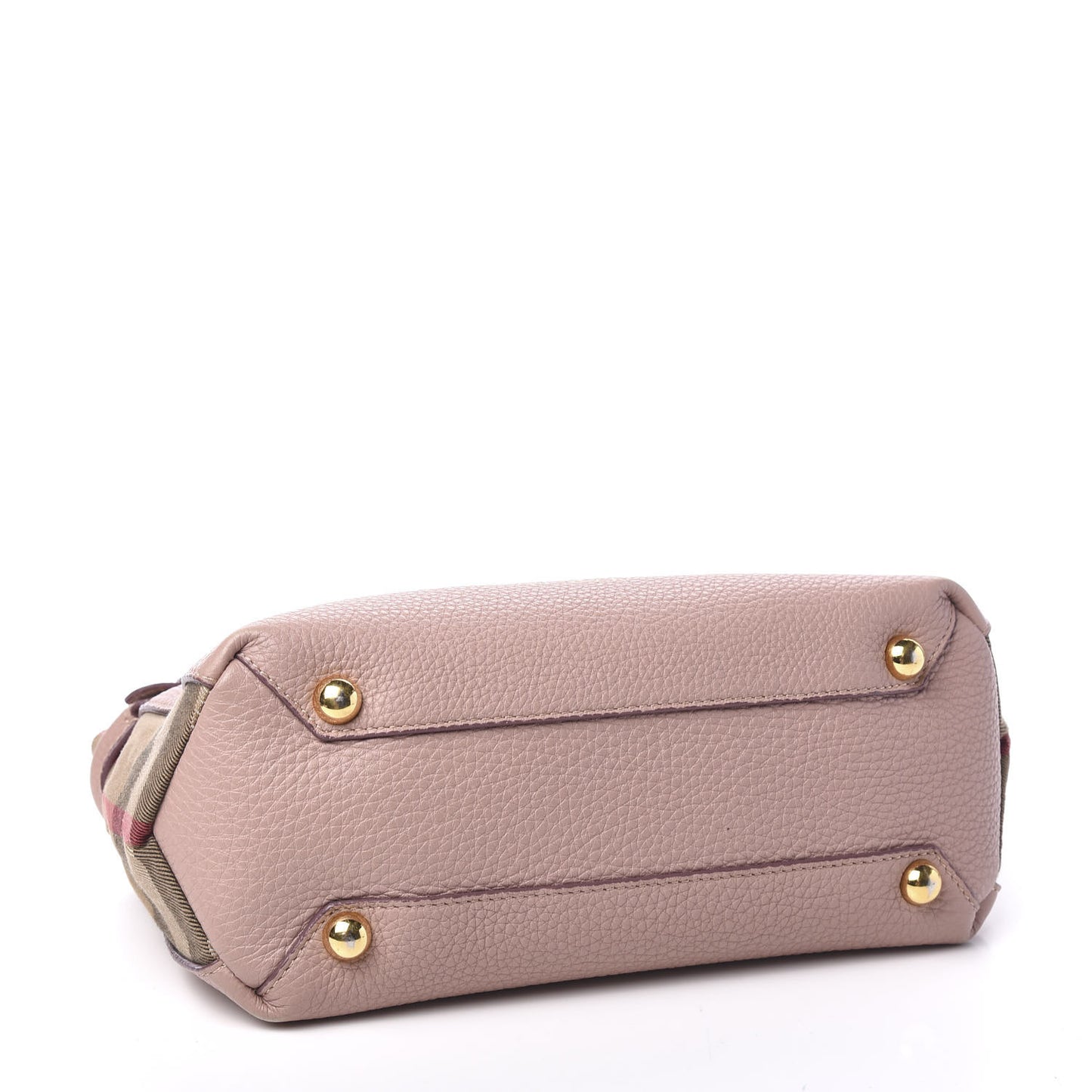 Grainy Calfskin House Check Small Banner Tote Pale Orchid