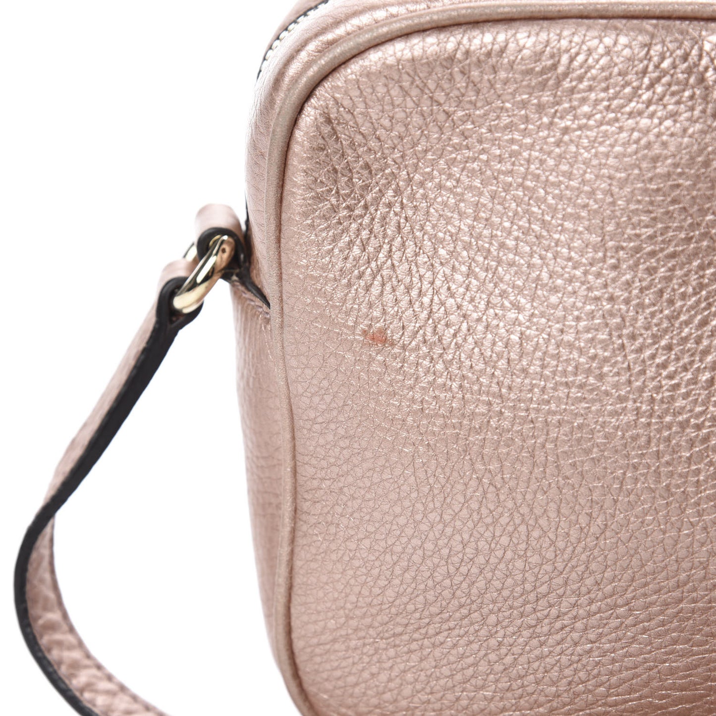 Metallic Pebbled Calfskin Small Soho Disco Bag Pink