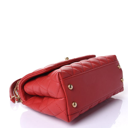 Chanel Caviar Quilted Mini Coco Handle Flap Red 5 of 11