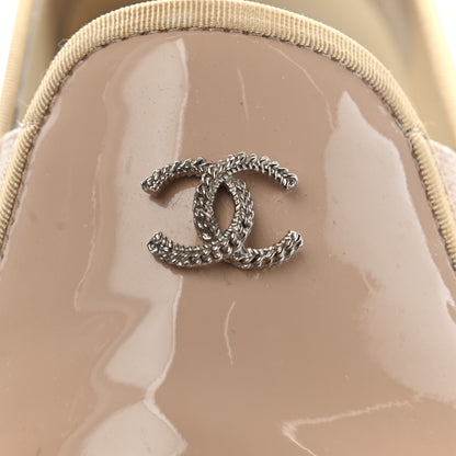 Chanel Patent CC Loafers Espadrille 35 Beige 9 of 14