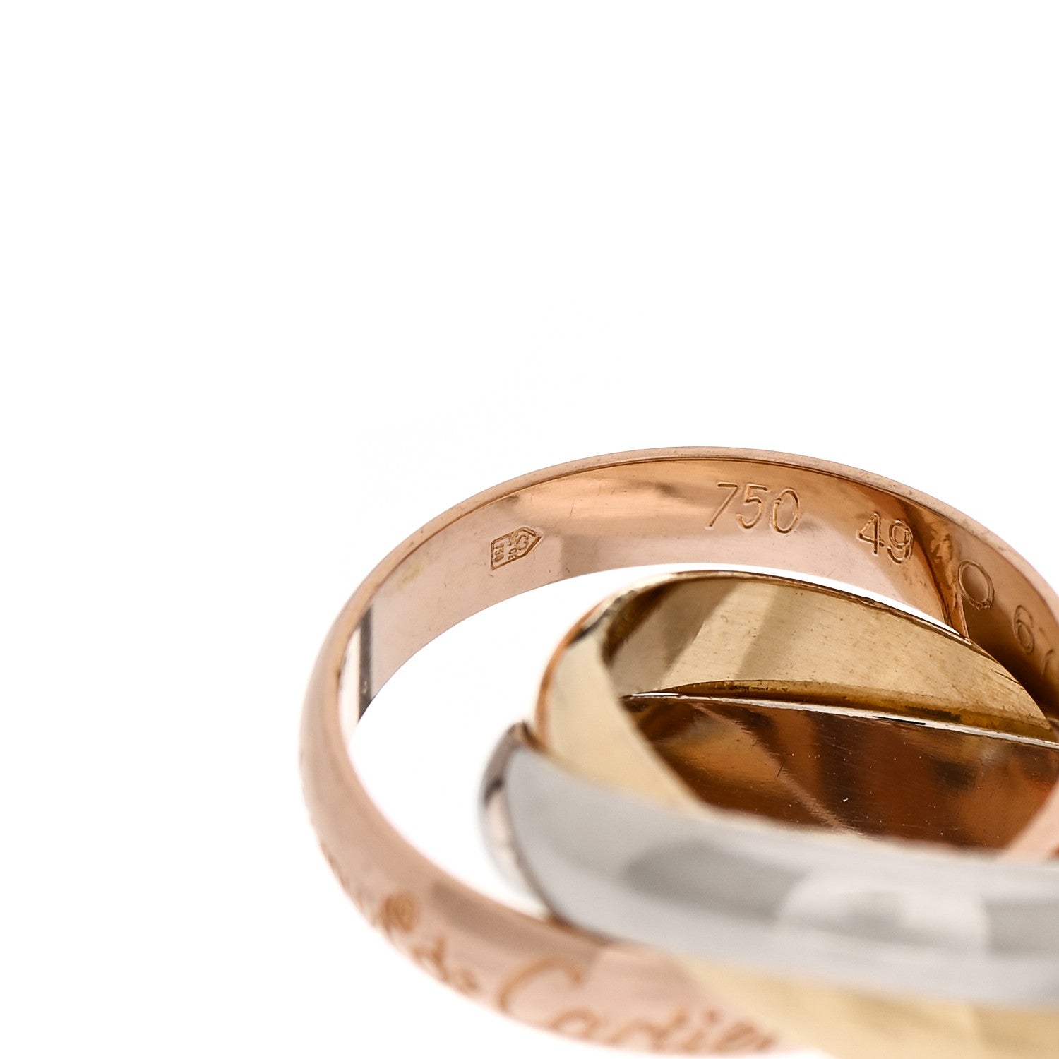 Cartier 18K Pink Yellow White Gold Classic Les Must De Cartier Trinity Ring 49 4.75 3 of 4