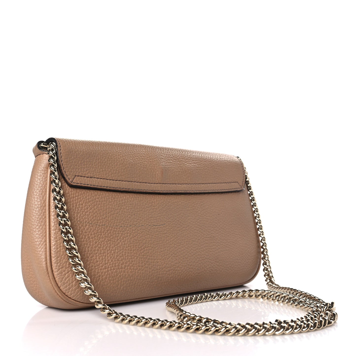Pebbled Calfskin Medium Soho Flap Crossbody Camelia