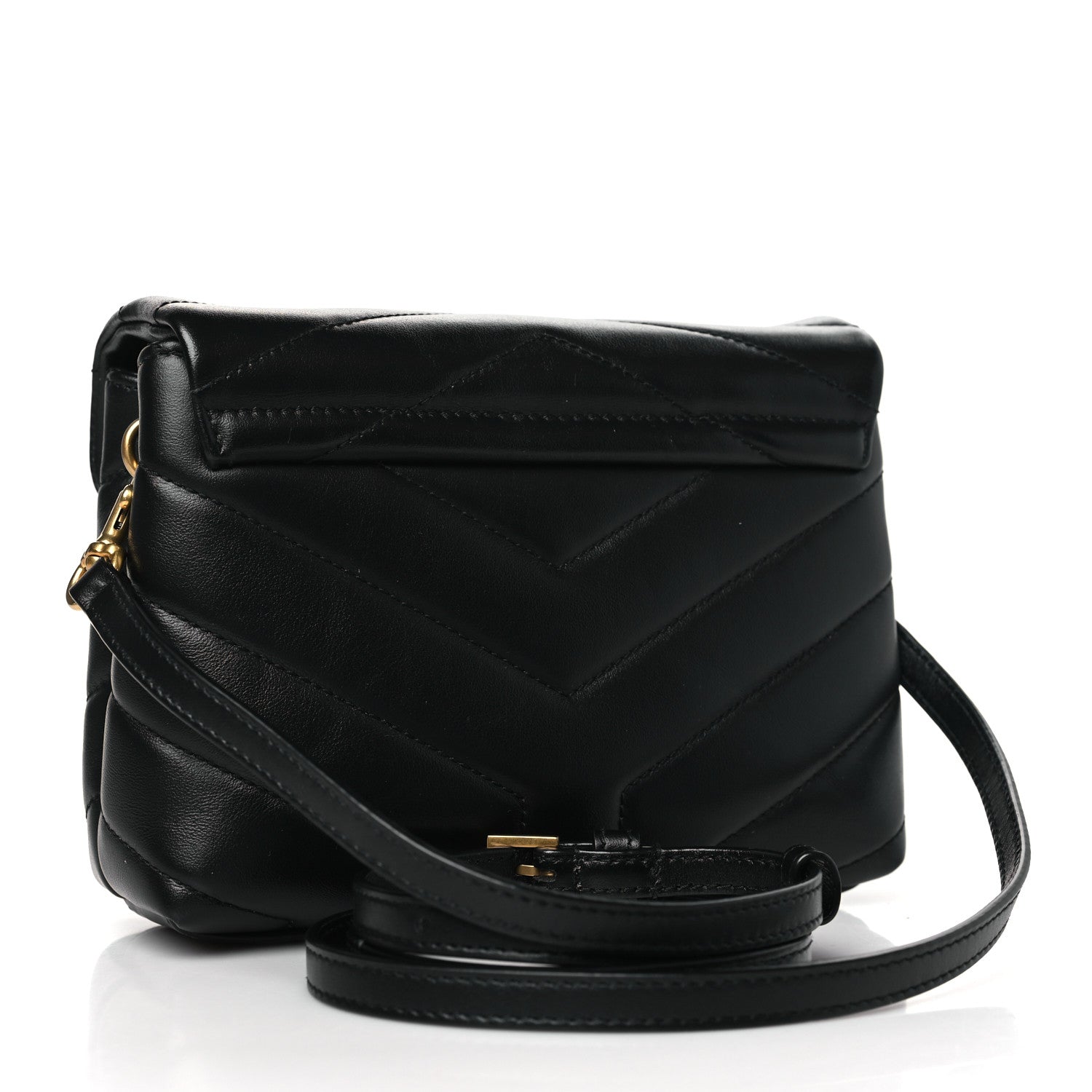Saint Laurent SAINT LAURENT Calfskin Y Quilted Monogram Toy Loulou Crossbody Bag Black 3 of 8