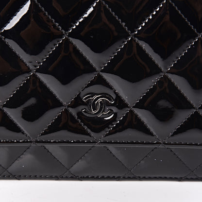 Chanel Patent Quilted Wallet On Chain WOC Black 11 of 12