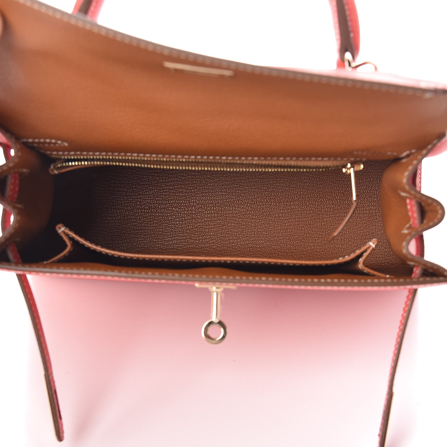 Hermes Epsom Kelly Sellier 25 Rose Jaipur Gold 5 of 10