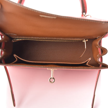 Hermes Epsom Kelly Sellier 25 Rose Jaipur Gold 5 of 10