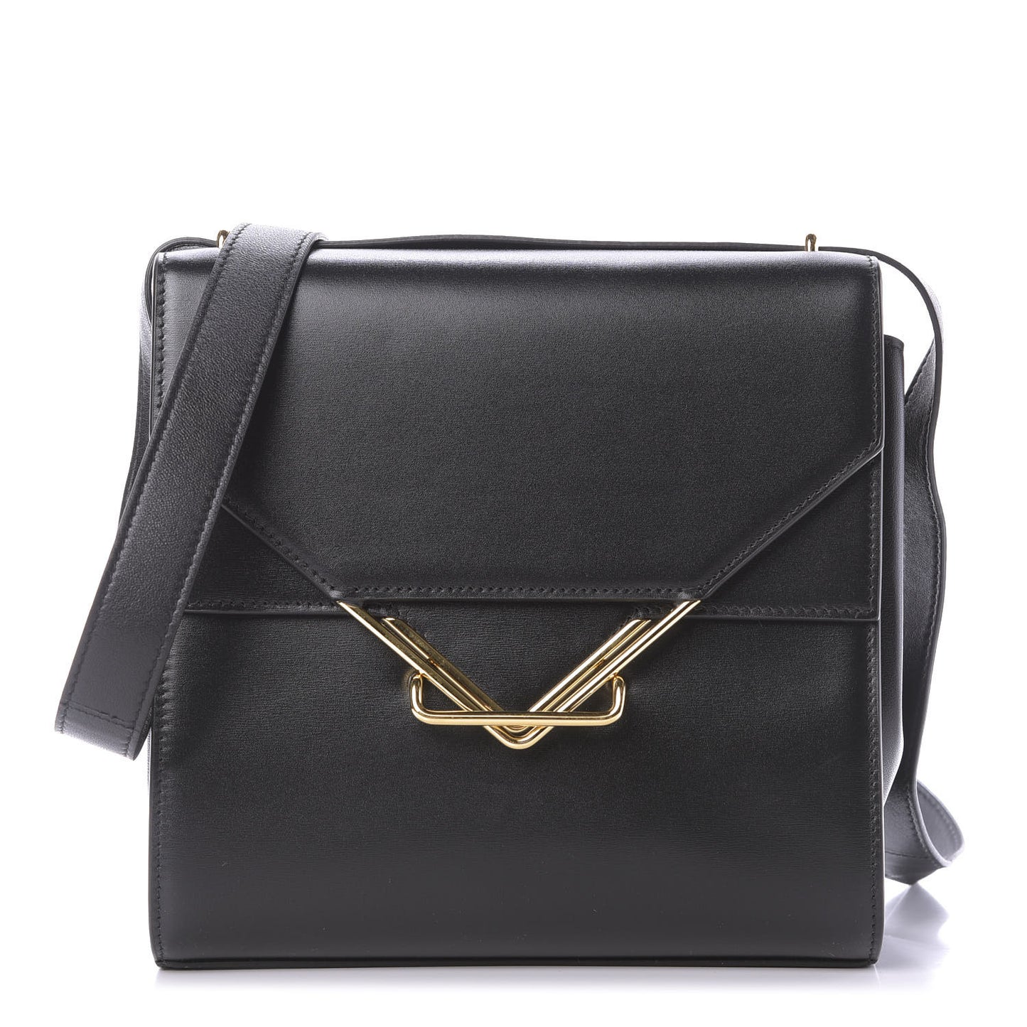 Box Calfskin Nappa Clip Bag Black