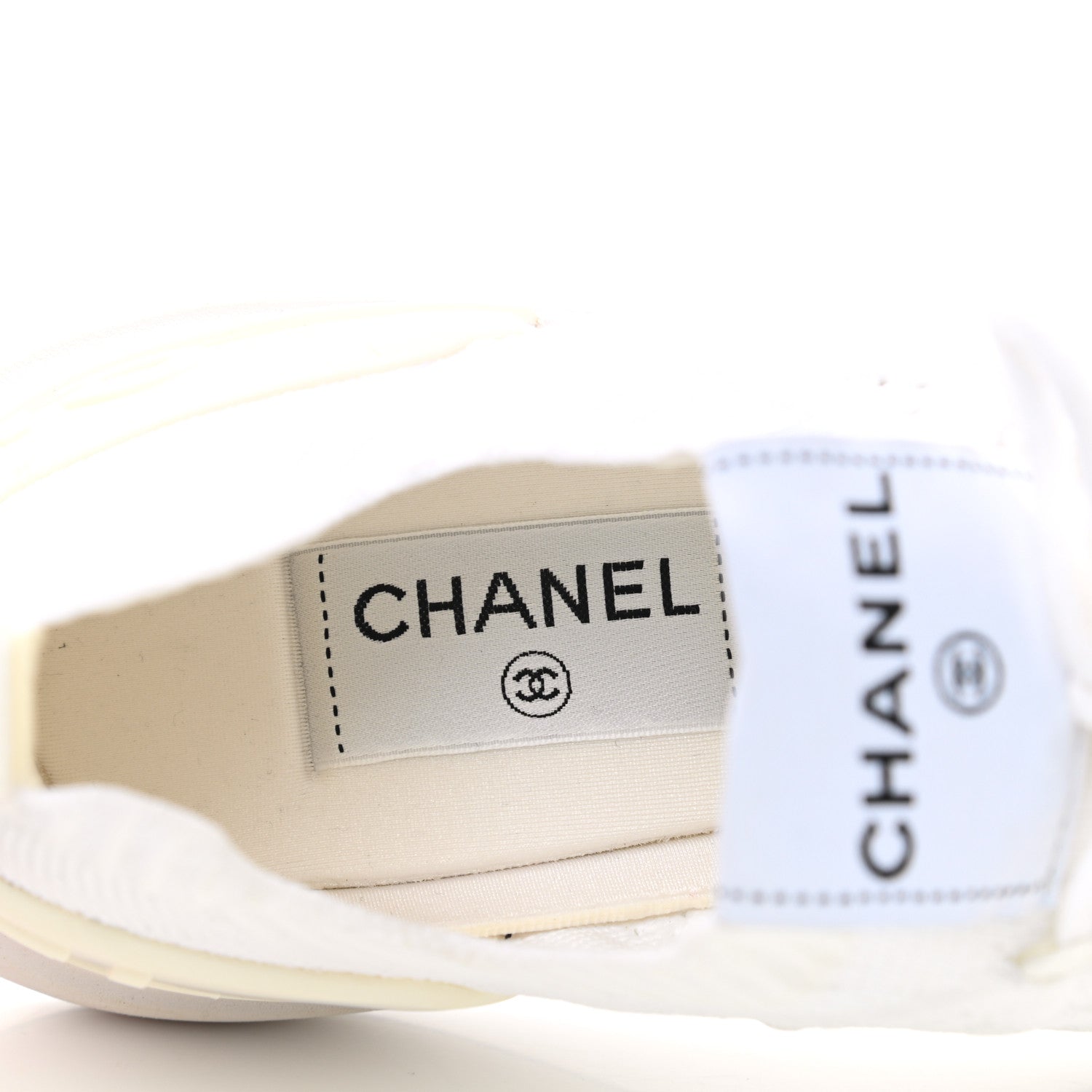 Chanel Mixed Fibers Quilted Womens CC Sneakers 39 White 6 of 7