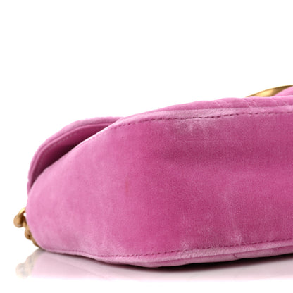 Gucci Velvet Matelasse Marquise Crystals Embroidered Small GG Marmont Shoulder Bag Malva 8 of 9
