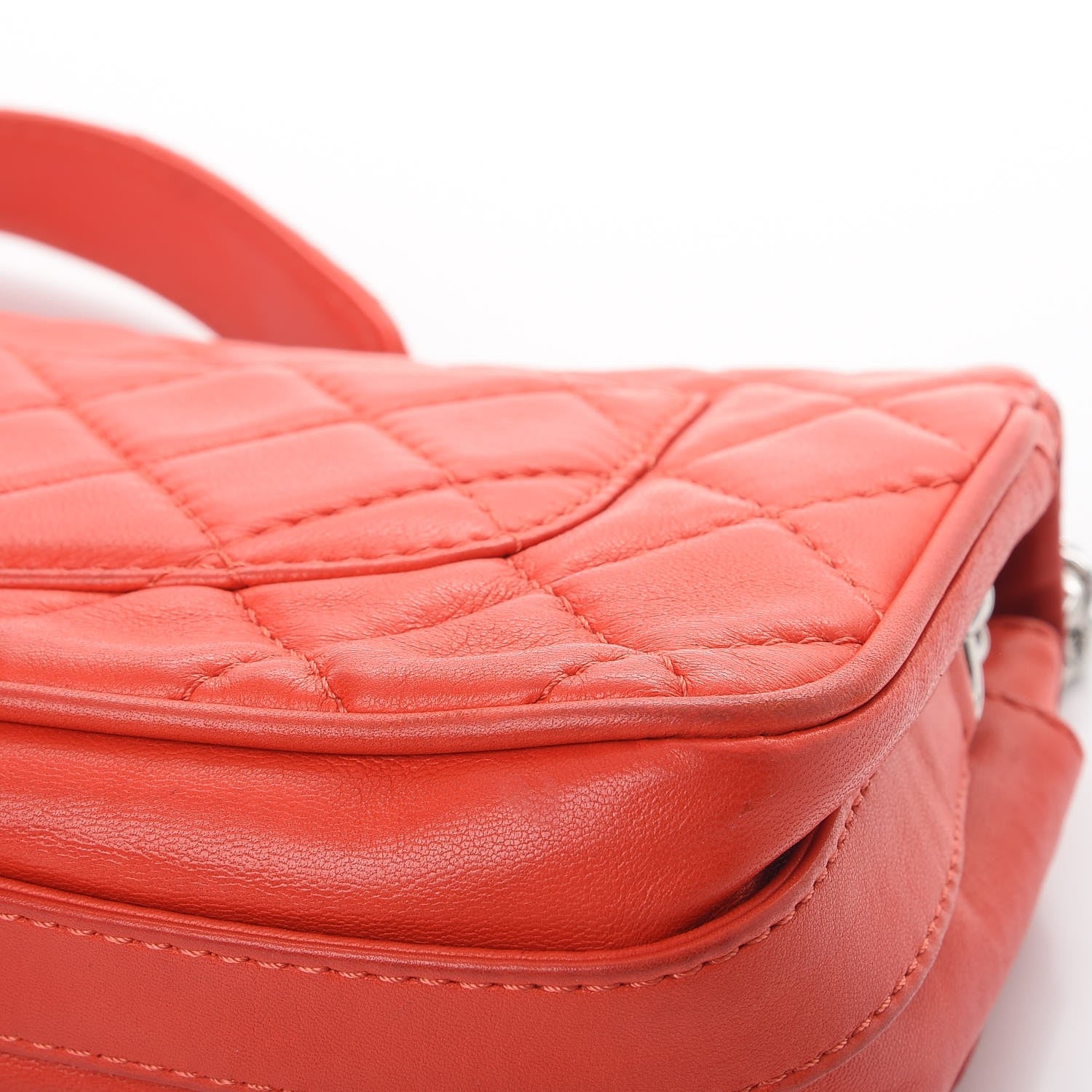 Chanel Lambskin Quilted Medium Icons Secret Label Flap Coral 14 of 14