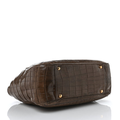 Salvatore Ferragamo Crocodile Betulla Tote Brown 4 of 10