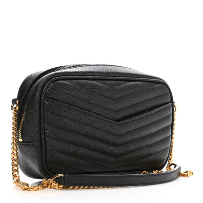 Saint Laurent Grain De Poudre Matelasse Monogram Mini Lou Camera Bag Black 3 of 10