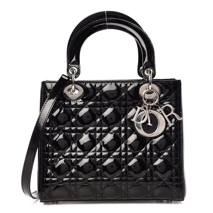 Christian Dior Patent Cannage Medium Lady Dior Black 1 of 12
