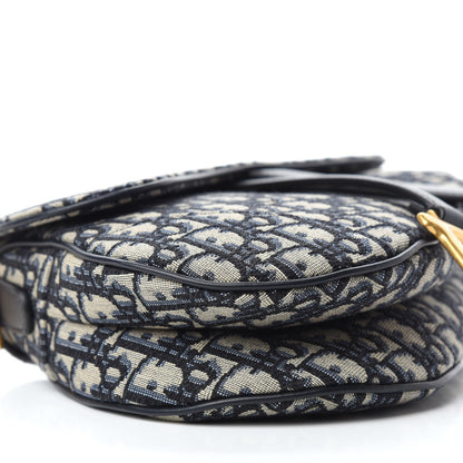 Christian Dior Oblique Saddle Bag Blue 6 of 10