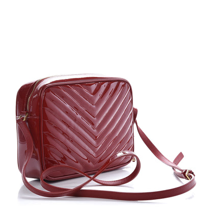Saint Laurent Patent Calfskin Matelasse Monogram Lou Camera Bag Red 3 of 10