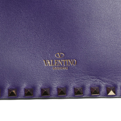 Valentino Garavani Nappa Rockstud Wristlet Clutch Purple Black 13 of 17
