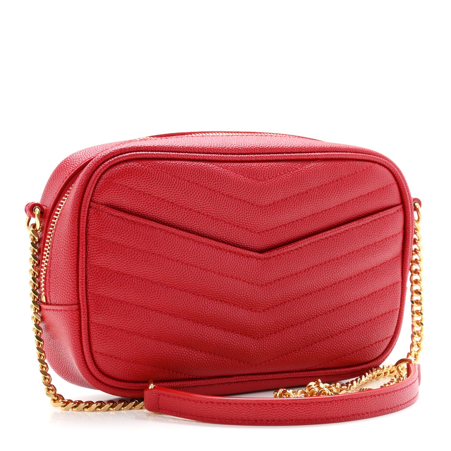 Grain De Poudre Matelasse Monogram Mini Lou Camera Bag Eros Red