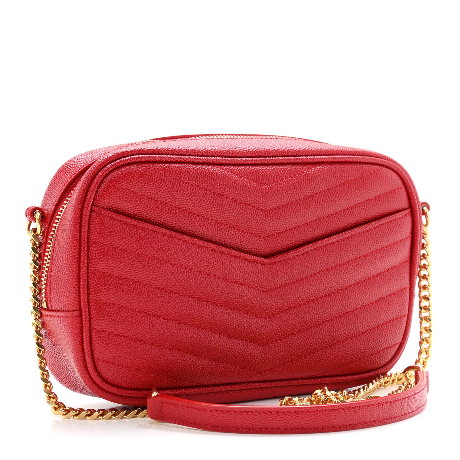 Saint Laurent Grain De Poudre Matelasse Monogram Mini Lou Camera Bag Eros Red 3 of 11