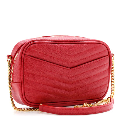 Saint Laurent Grain De Poudre Matelasse Monogram Mini Lou Camera Bag Eros Red 3 of 11