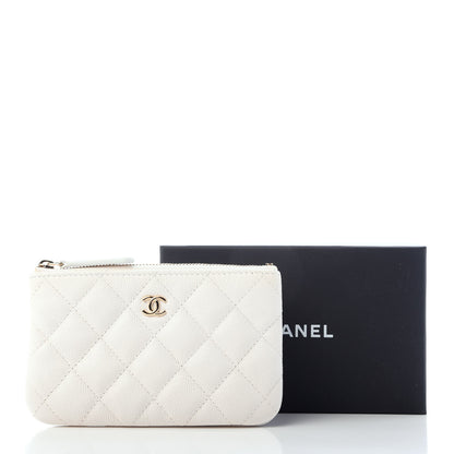 Chanel Caviar Quilted Small Cosmetic Case White 8 of 8