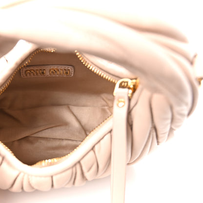 Miu Miu Nappa Matelasse Mini Wander Hobo Cipria 4 of 9