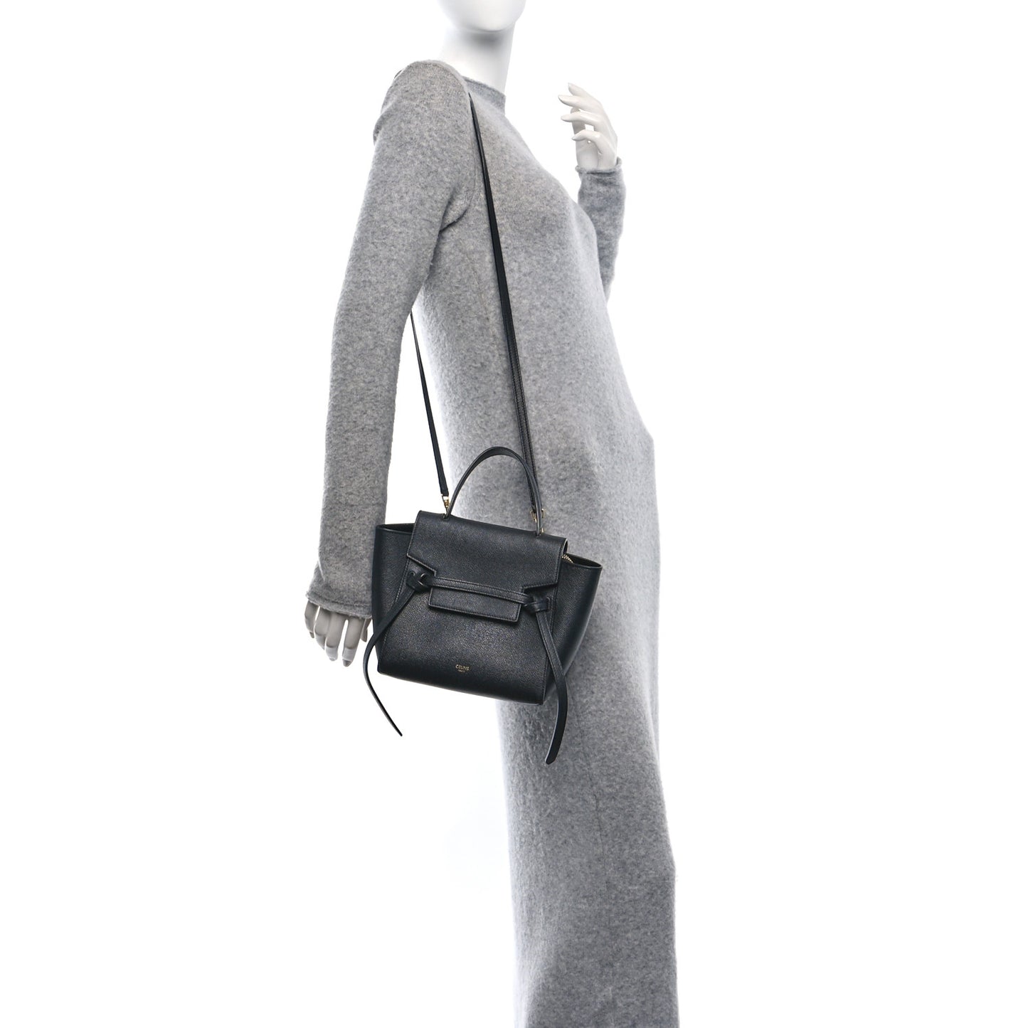 Grained Calfskin Nano Belt Bag Black
