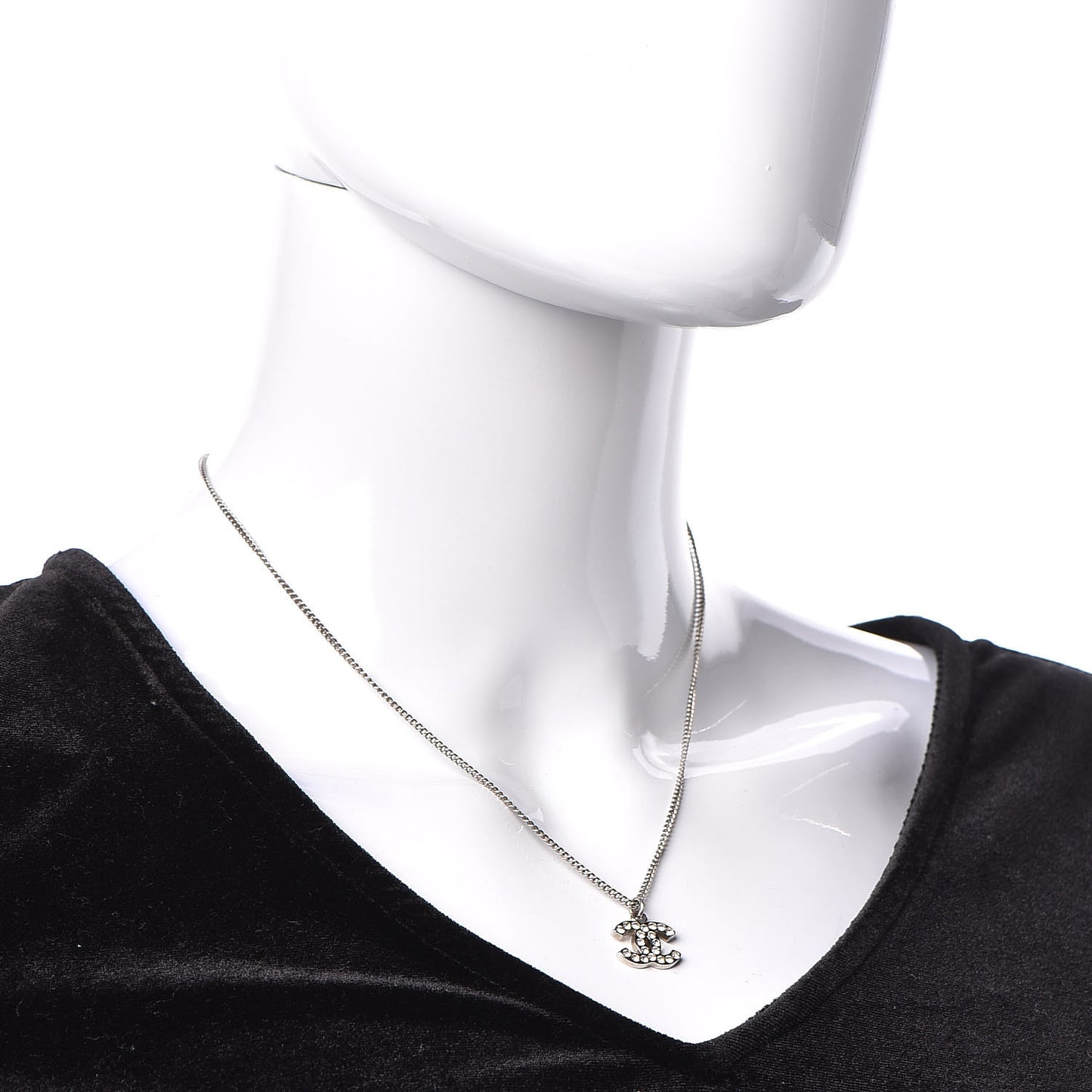 Crystal Timeless CC Necklace Silver