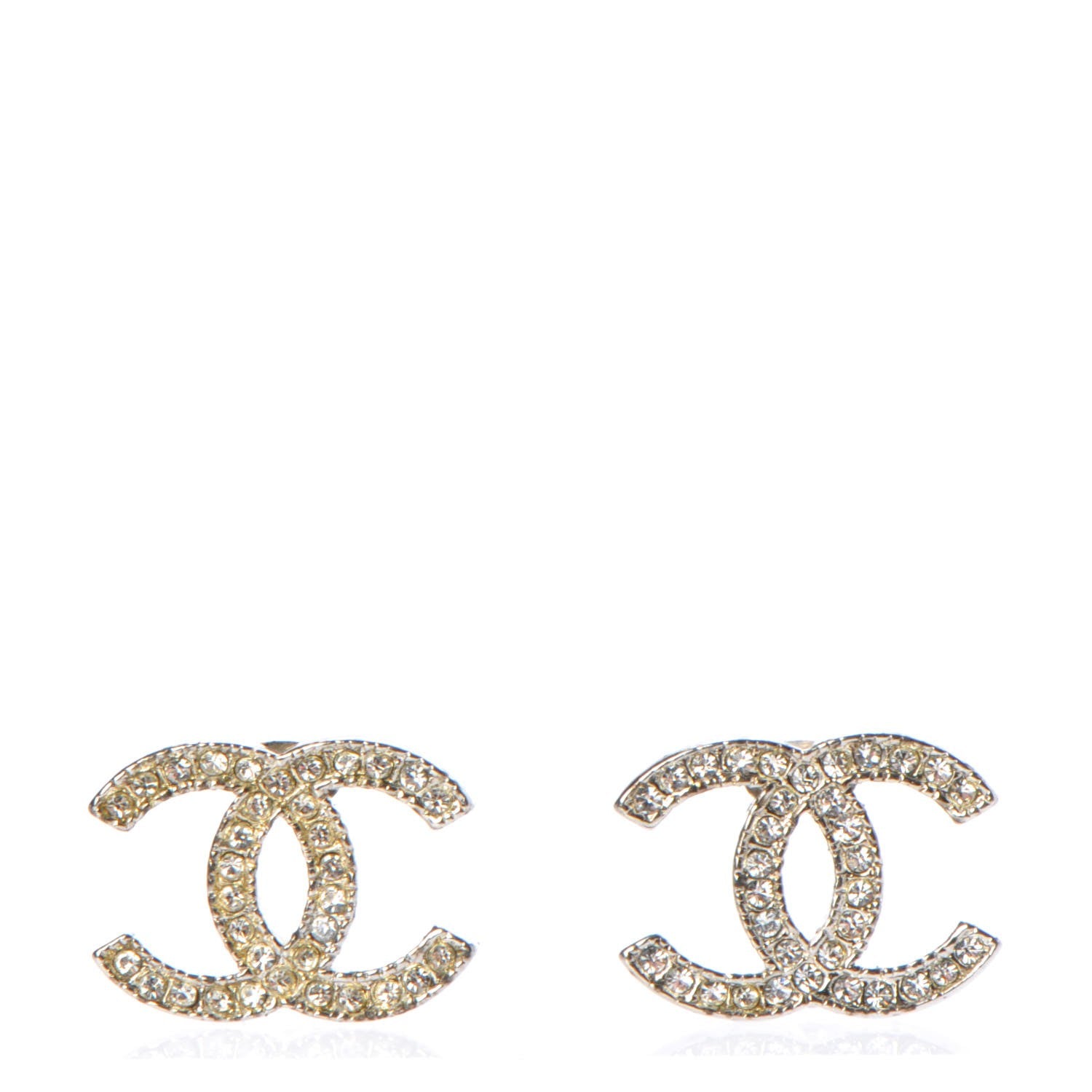 Chanel Crystal CC Earrings Silver 1 of 6