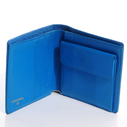 Chanel Caviar CC Bi-Fold Wallet Blue 5 of 8