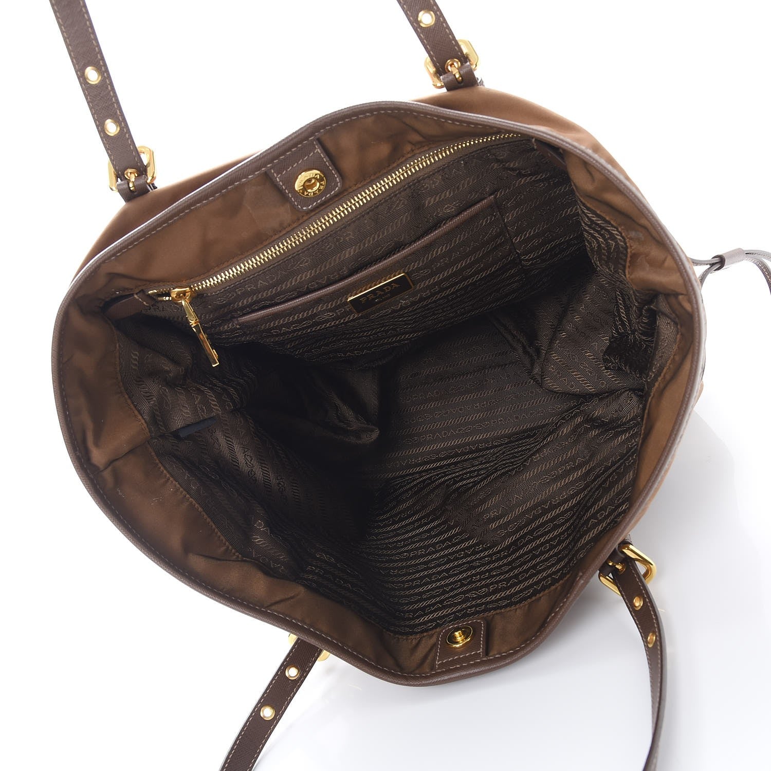 Prada Tessuto Nylon Saffiano Tote Corinto 5 of 12