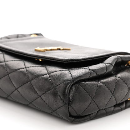Saint Laurent Lambskin Quilted Monogram Mini Nolita Black 9 of 9