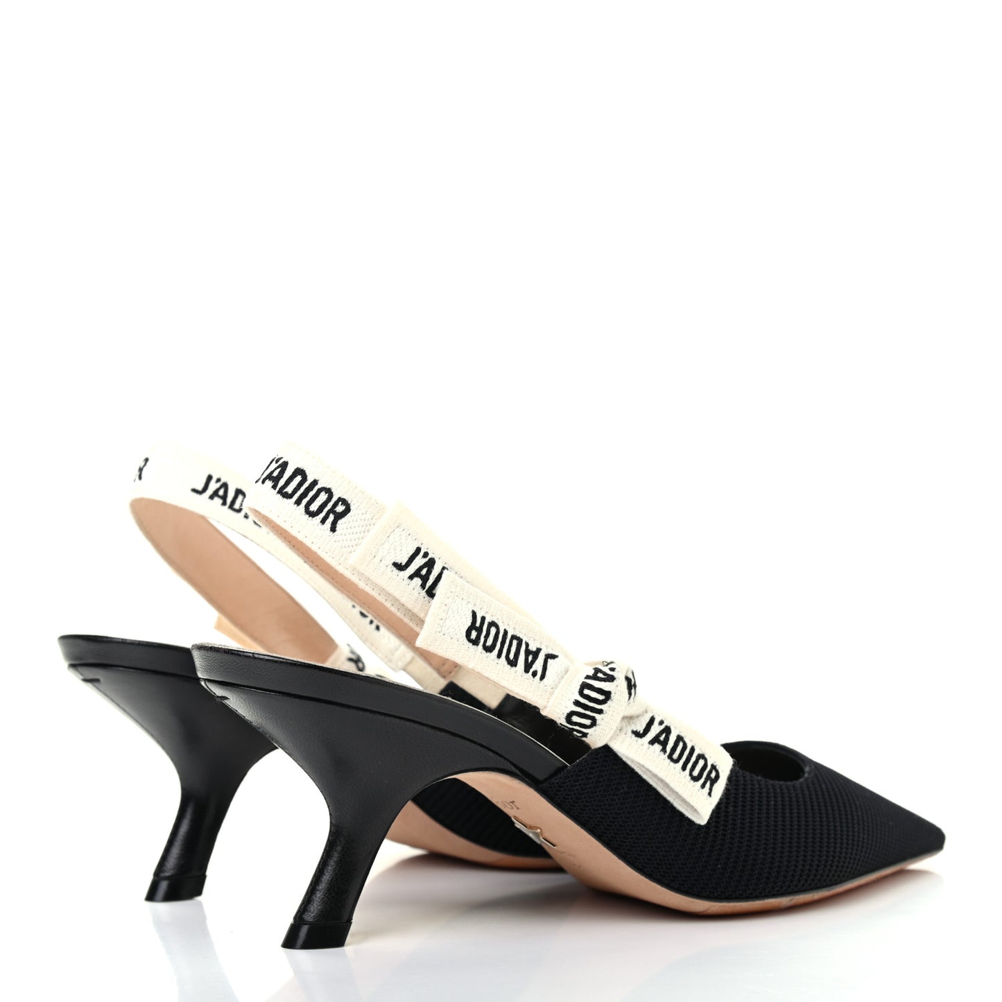 Technical Canvas Ribbon J Adior Slingback 65mm Pumps 37 Black