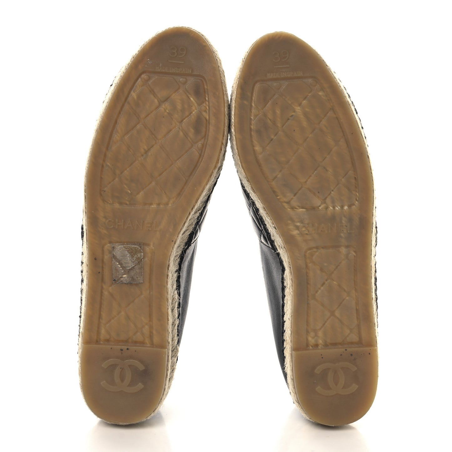 Lambskin Quilted CC Espadrilles 39 Black