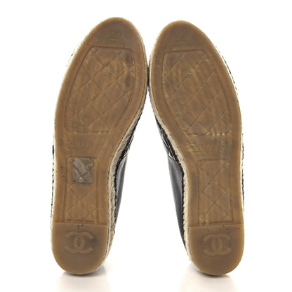 Chanel Lambskin Quilted CC Espadrilles 39 Black 6 of 12