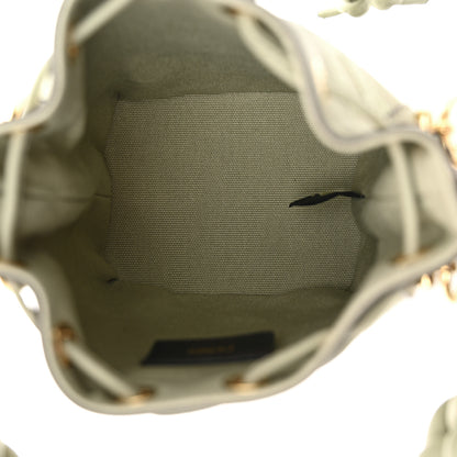 Fendi Canvas Nappa F is Fendi FF Embroidered Mini Mon Tresor Bucket Bag Grezzo White Nuvola 5 of 10